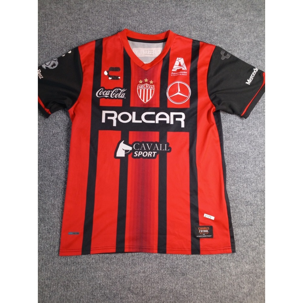 Club Necaxa Charly Futbol Jersey #3 Red Black Soccer Football Shirt Men's Size M